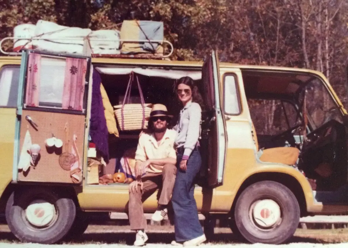 Lee and Pam in their bus